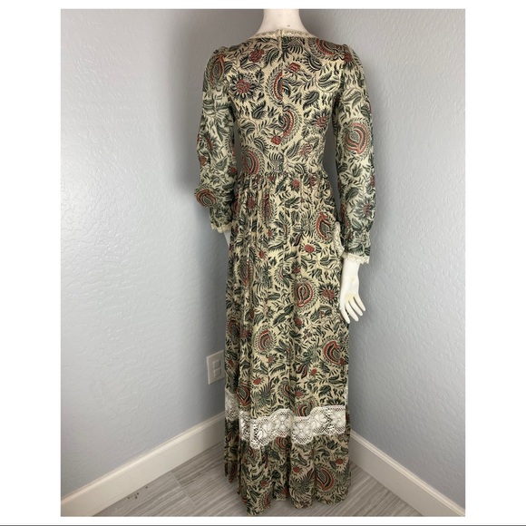 Vintage Cottagecore Prairie Long Sleeve Maxi Dress - Picture 5 of 5